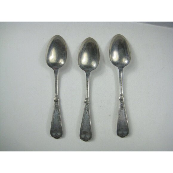 Rogers & Bros AI Silverplate Teaspoons Set 3 Ornate Design - Picture 4 of 8